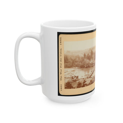 A Canvas Pontoon Bridge (U.S. Civil War) White Coffee Mug-The Sticker Space