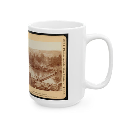 A Canvas Pontoon Bridge (U.S. Civil War) White Coffee Mug-The Sticker Space