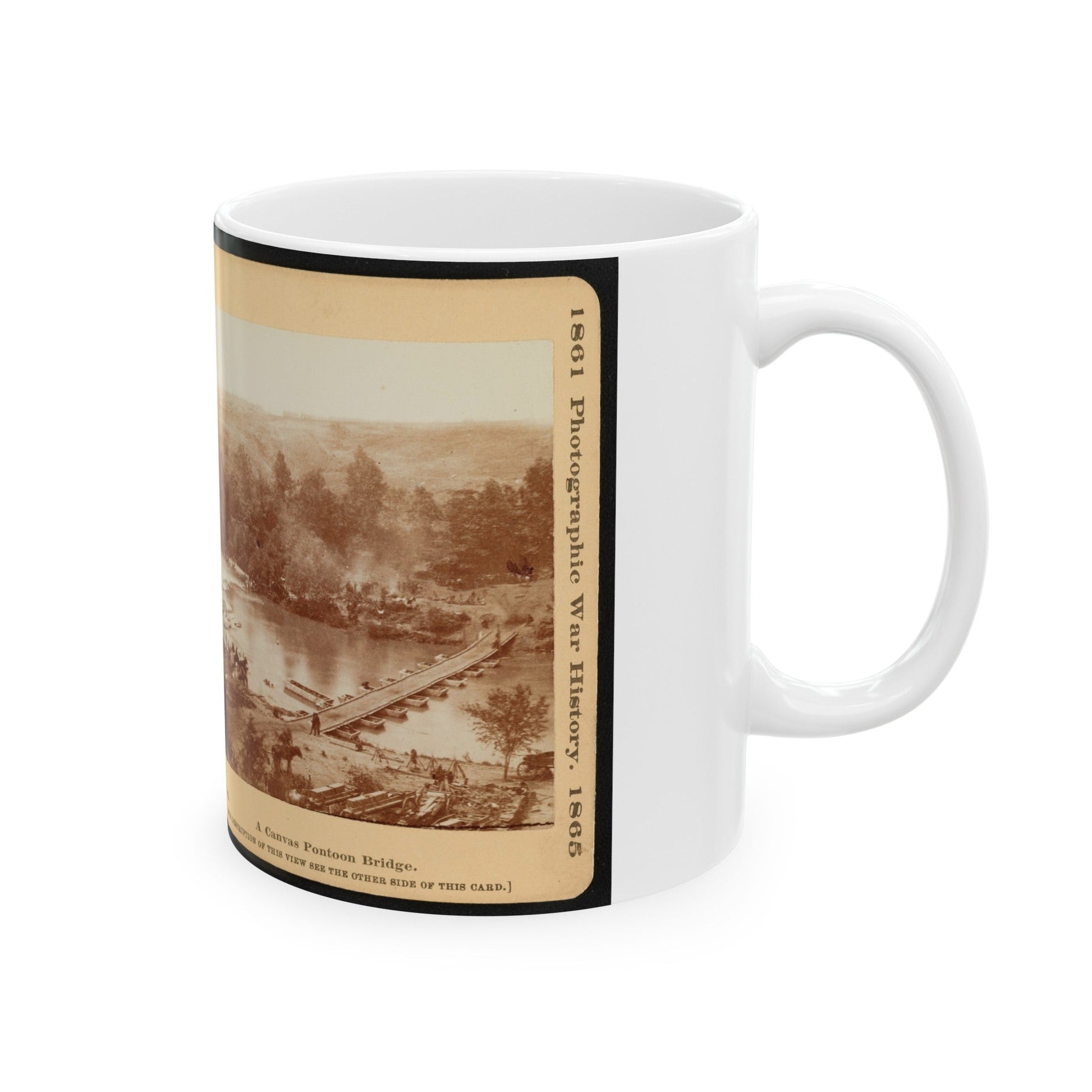 A Canvas Pontoon Bridge (U.S. Civil War) White Coffee Mug-The Sticker Space