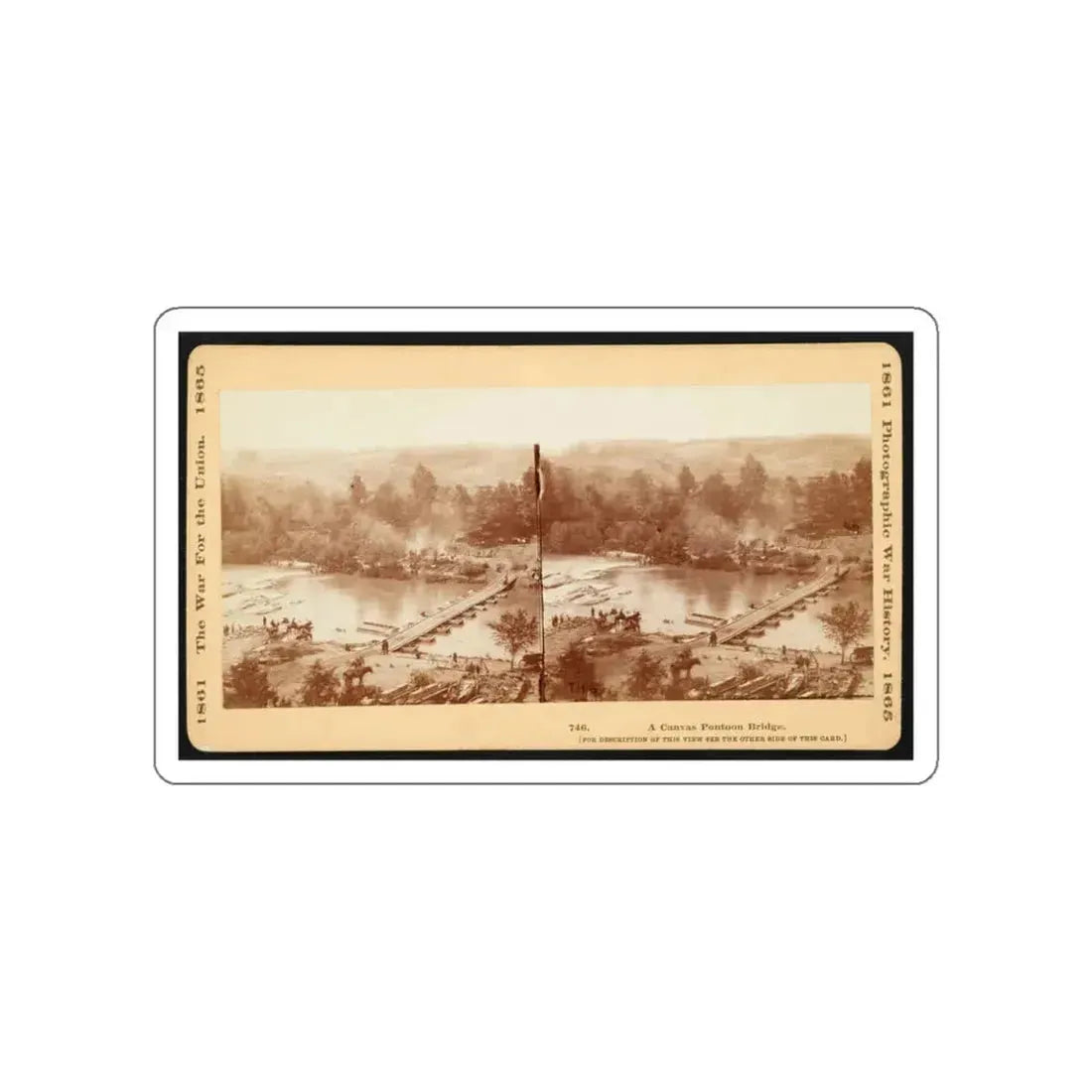 A Canvas Pontoon Bridge (U.S. Civil War) STICKER Vinyl Die-Cut Decal - The Sticker Space