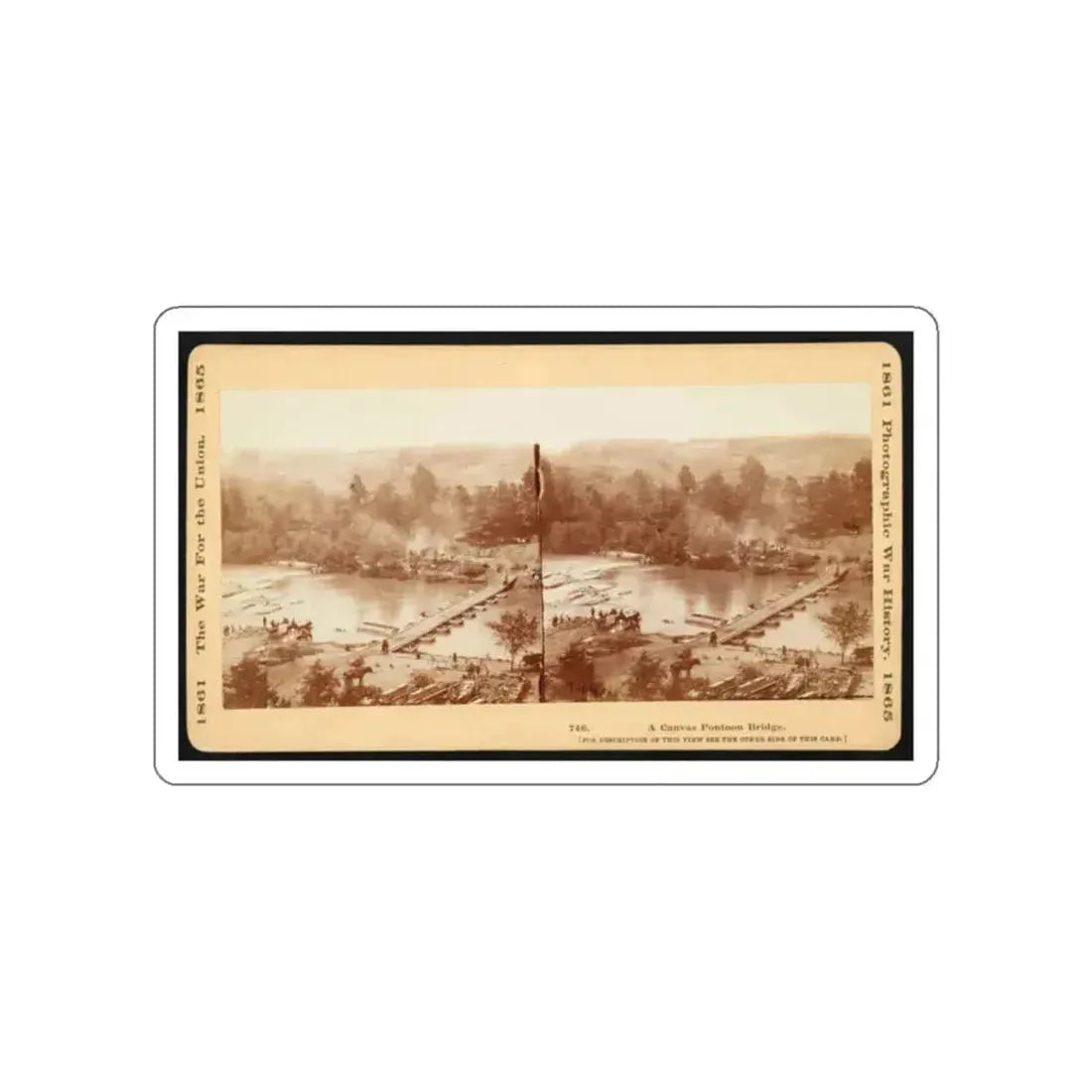 A Canvas Pontoon Bridge (U.S. Civil War) STICKER Vinyl Die-Cut Decal White Die-Cut 2 Inch - The Sticker Space