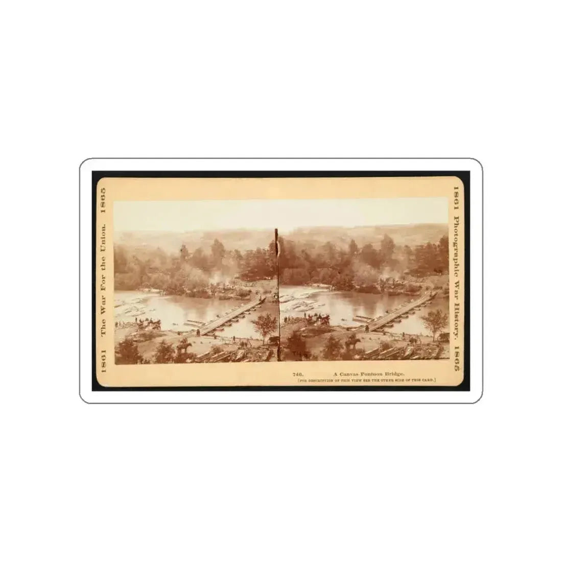 A Canvas Pontoon Bridge (U.S. Civil War) STICKER Vinyl Die-Cut Decal White Die-Cut 3 Inch - The Sticker Space