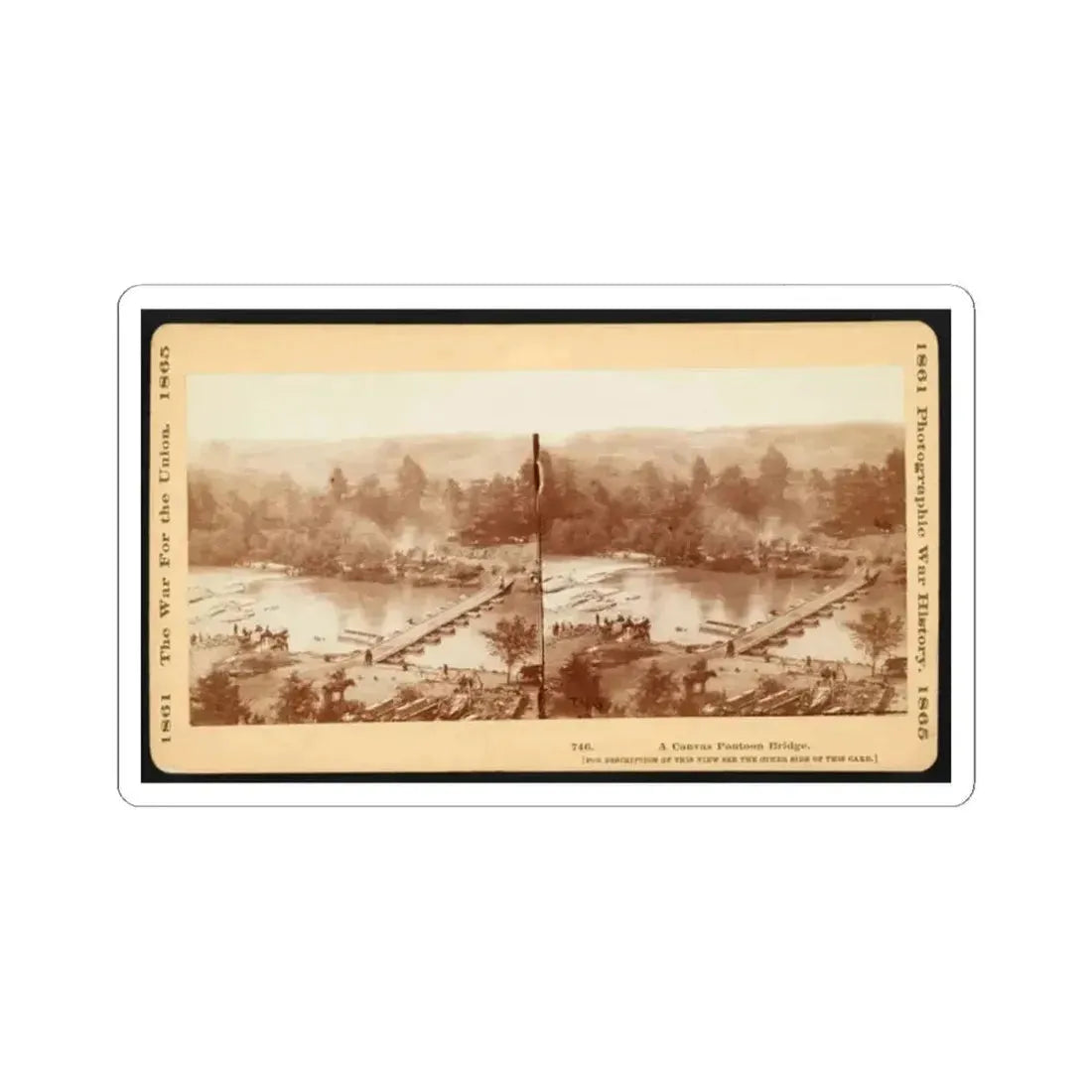 A Canvas Pontoon Bridge (U.S. Civil War) STICKER Vinyl Kiss-Cut Decal 2 Inch White - The Sticker Space