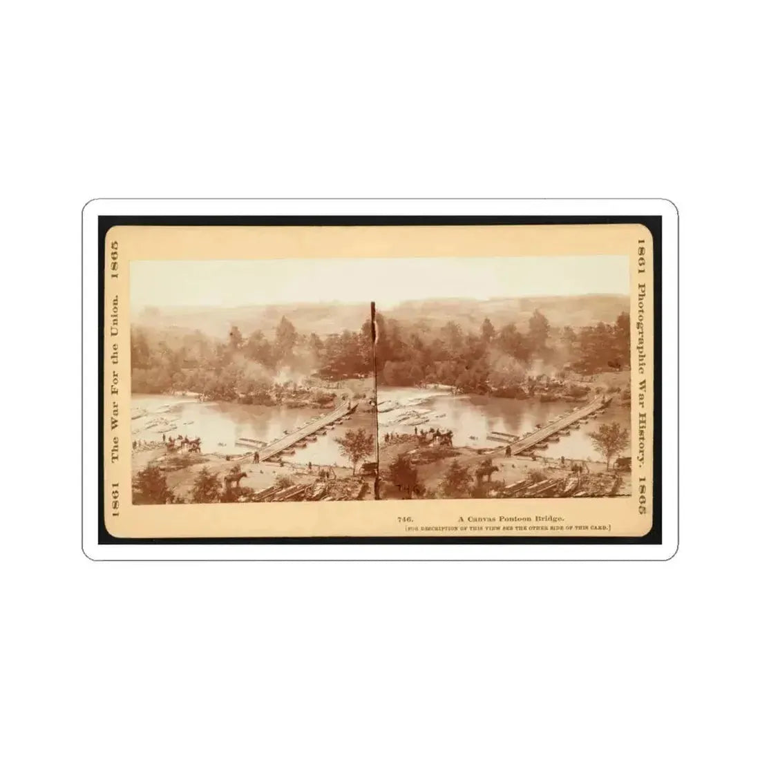 A Canvas Pontoon Bridge (U.S. Civil War) STICKER Vinyl Kiss-Cut Decal 6 Inch White - The Sticker Space