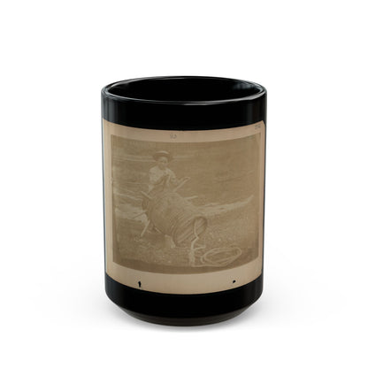 A Child Leaning Against A Barrel With Wooden Spikes (U.S. Civil War) Black Coffee Mug