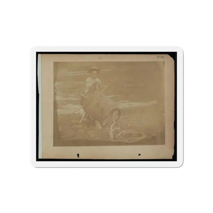 A Child Leaning Against A Barrel With Wooden Spikes (U.S. Civil War) Refrigerator Magnet 4 Inch Die-Cut - The Sticker Space