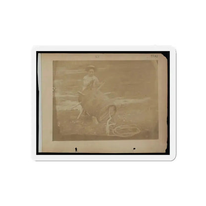 A Child Leaning Against A Barrel With Wooden Spikes (U.S. Civil War) Refrigerator Magnet - The Sticker Space