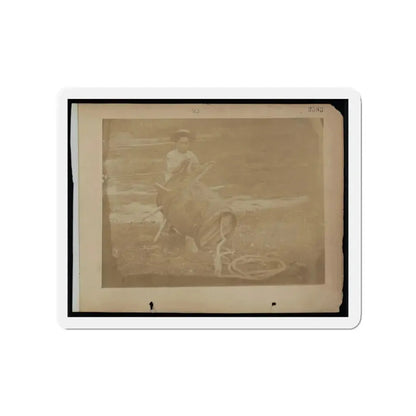 A Child Leaning Against A Barrel With Wooden Spikes (U.S. Civil War) Refrigerator Magnet - The Sticker Space