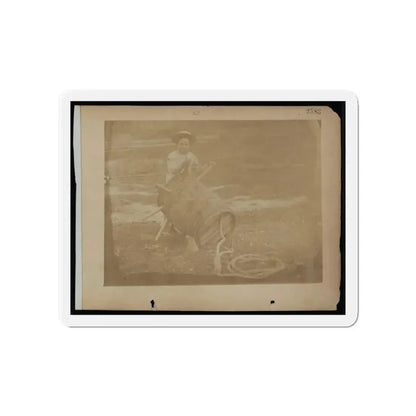 A Child Leaning Against A Barrel With Wooden Spikes (U.S. Civil War) Refrigerator Magnet - The Sticker Space