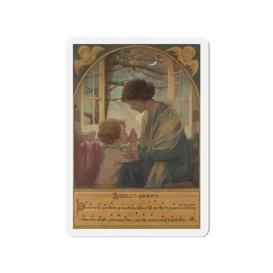 A Child's Prayer, book cover, 1925 (Magazine Illustration) Refrigerator Magnet 2 Inch Die-Cut - The Sticker Space