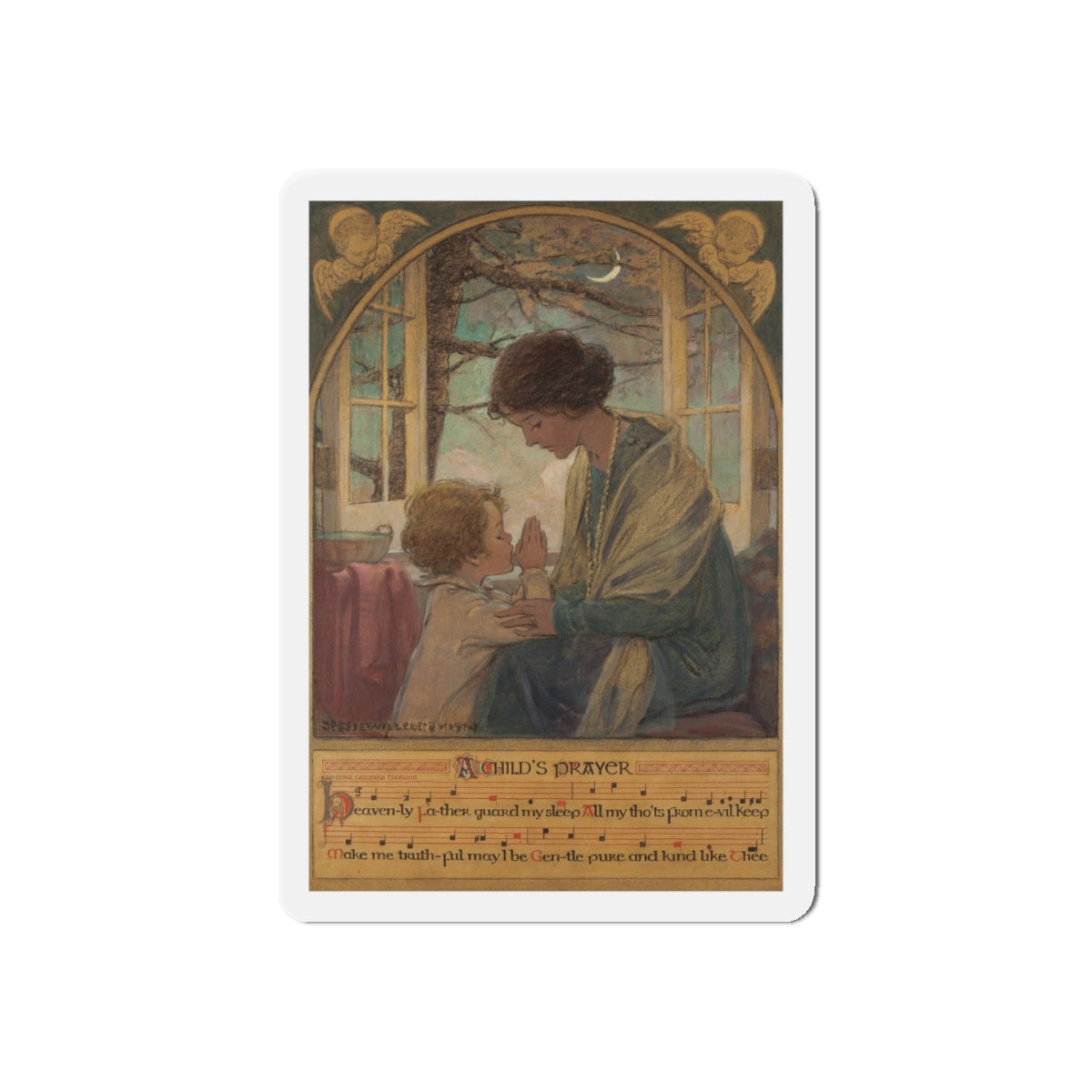 A Child's Prayer, book cover, 1925 (Magazine Illustration) Refrigerator Magnet-4" x 4"-The Sticker Space