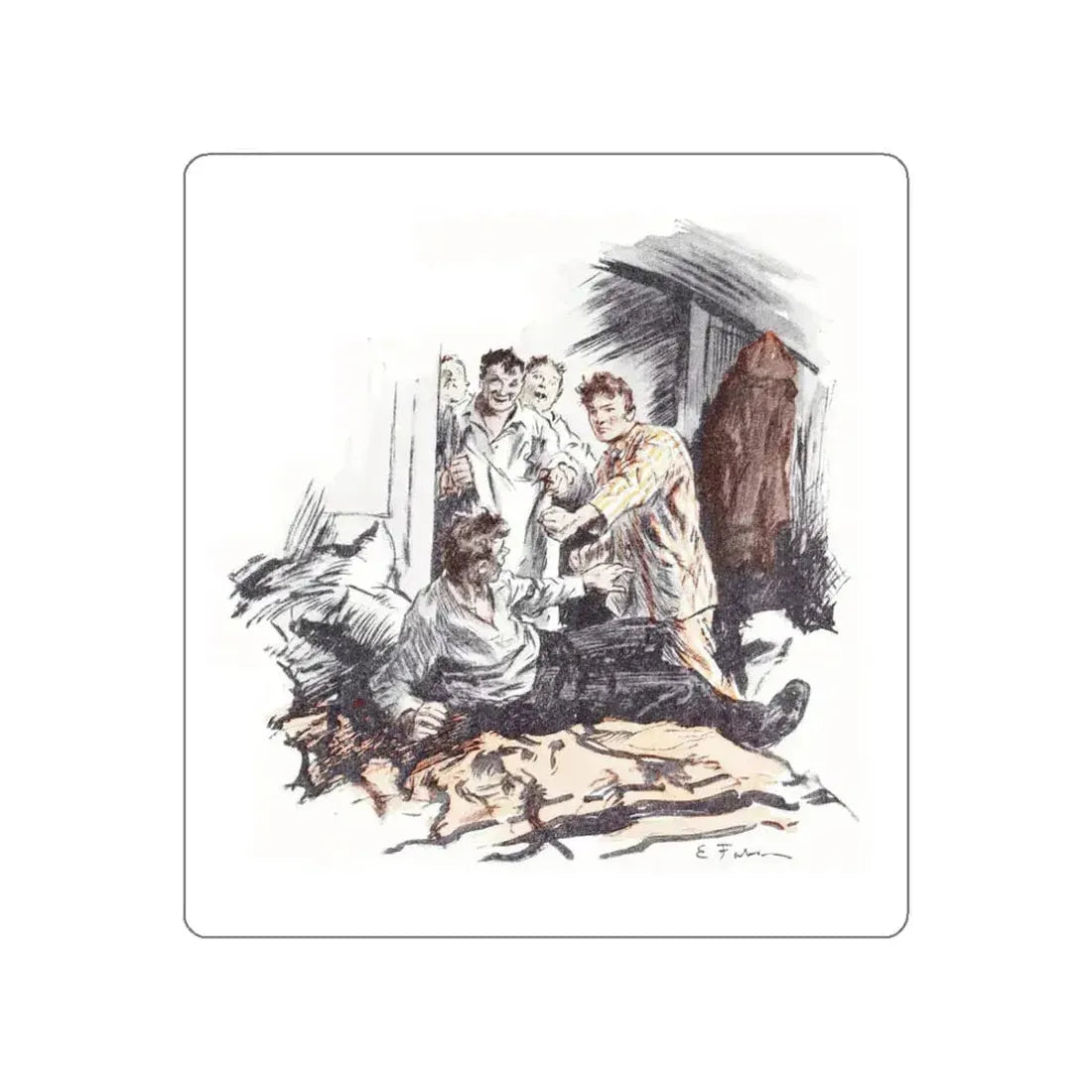 A Circus Feud (1), American Boy, April 1926 (Magazine Illustration) STICKER Vinyl Die-Cut Decal White Die-Cut 3 Inch - The Sticker Space