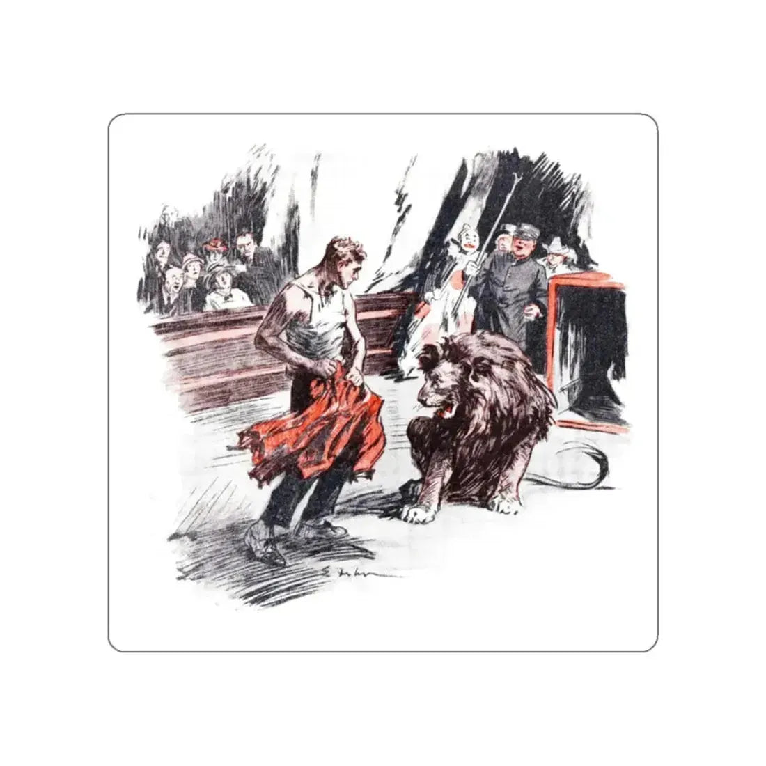 A Circus Feud (2), American Boy, April 1926 (Magazine Illustration) STICKER Vinyl Die-Cut Decal - The Sticker Space