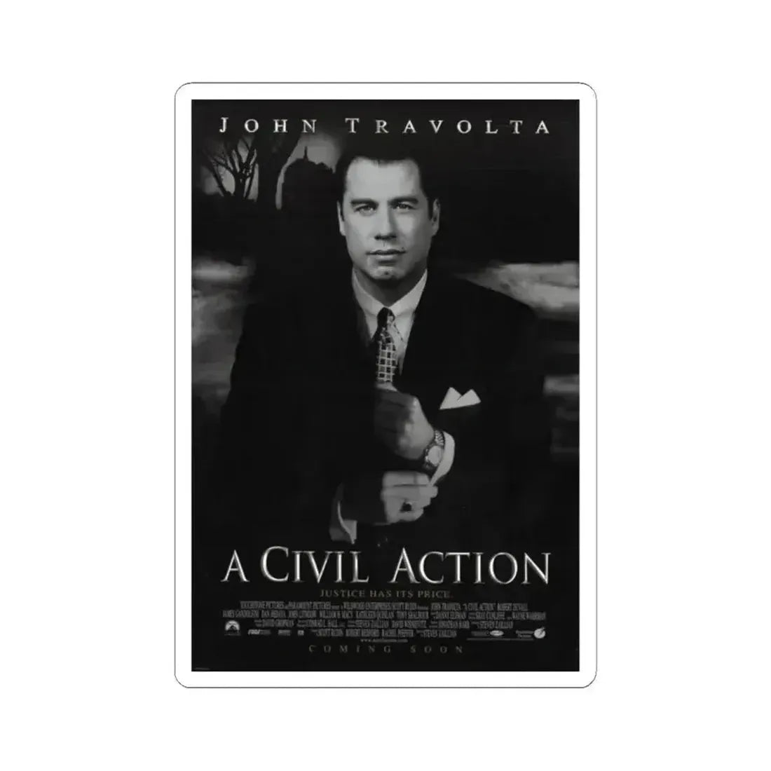 A Civil Action 1998 Movie Poster - STICKER Vinyl Kiss-Cut Decal 2 Inch White - The Sticker Space