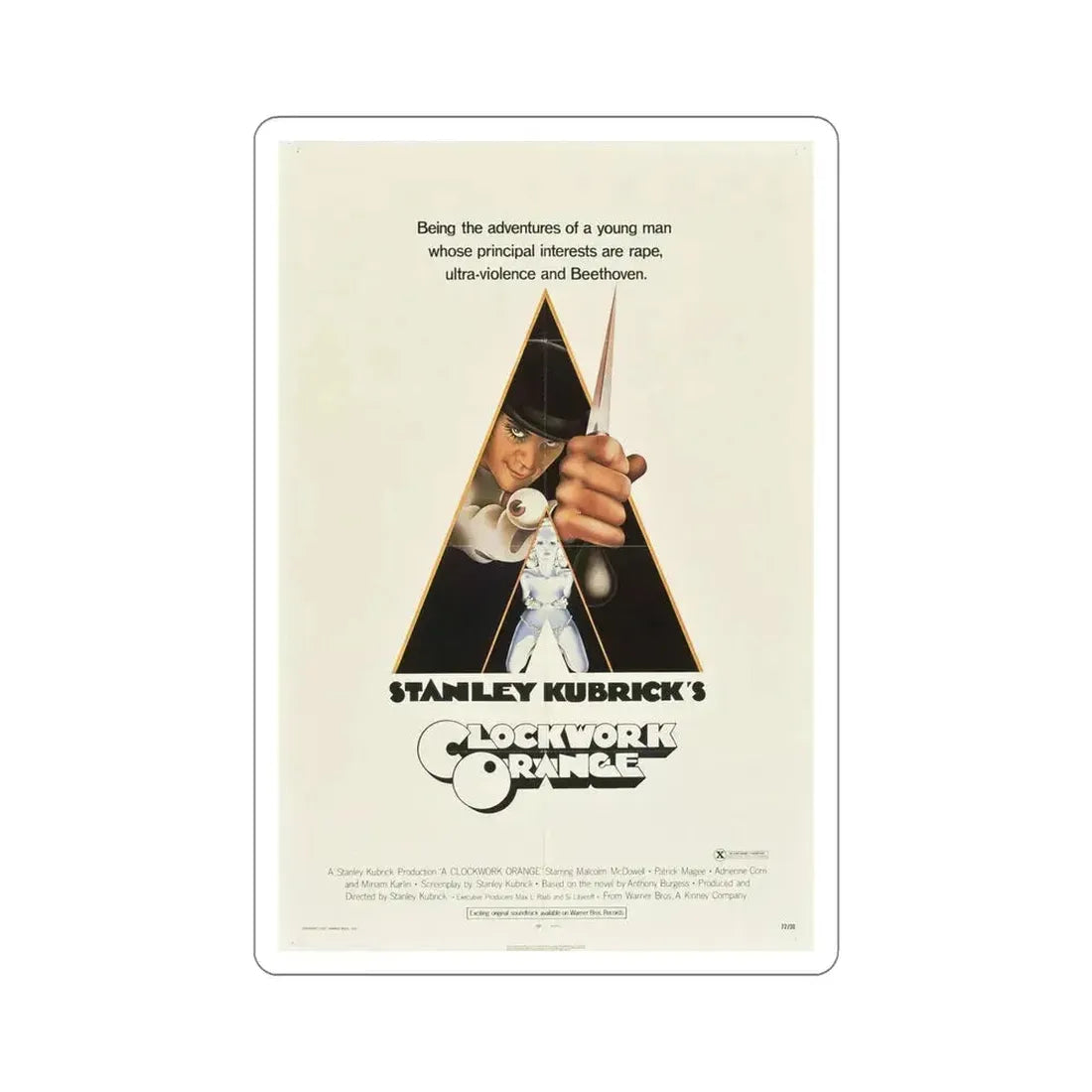 A Clockwork Orange 1971 Movie Poster STICKER Vinyl Die-Cut Decal - The Sticker Space