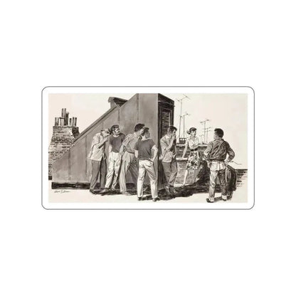 A Collection of Three Story Illustrations (1) (Magazine Illustration) STICKER Vinyl Die-Cut Decal White Die-Cut 4 Inch - The Sticker Space