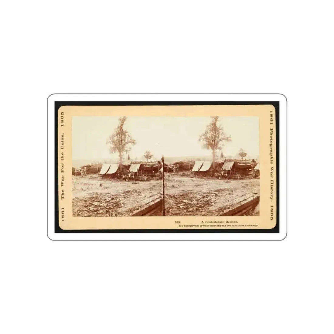 A Confederate Redoubt 001 (U.S. Civil War) STICKER Vinyl Die-Cut Decal White Die-Cut 3 Inch - The Sticker Space