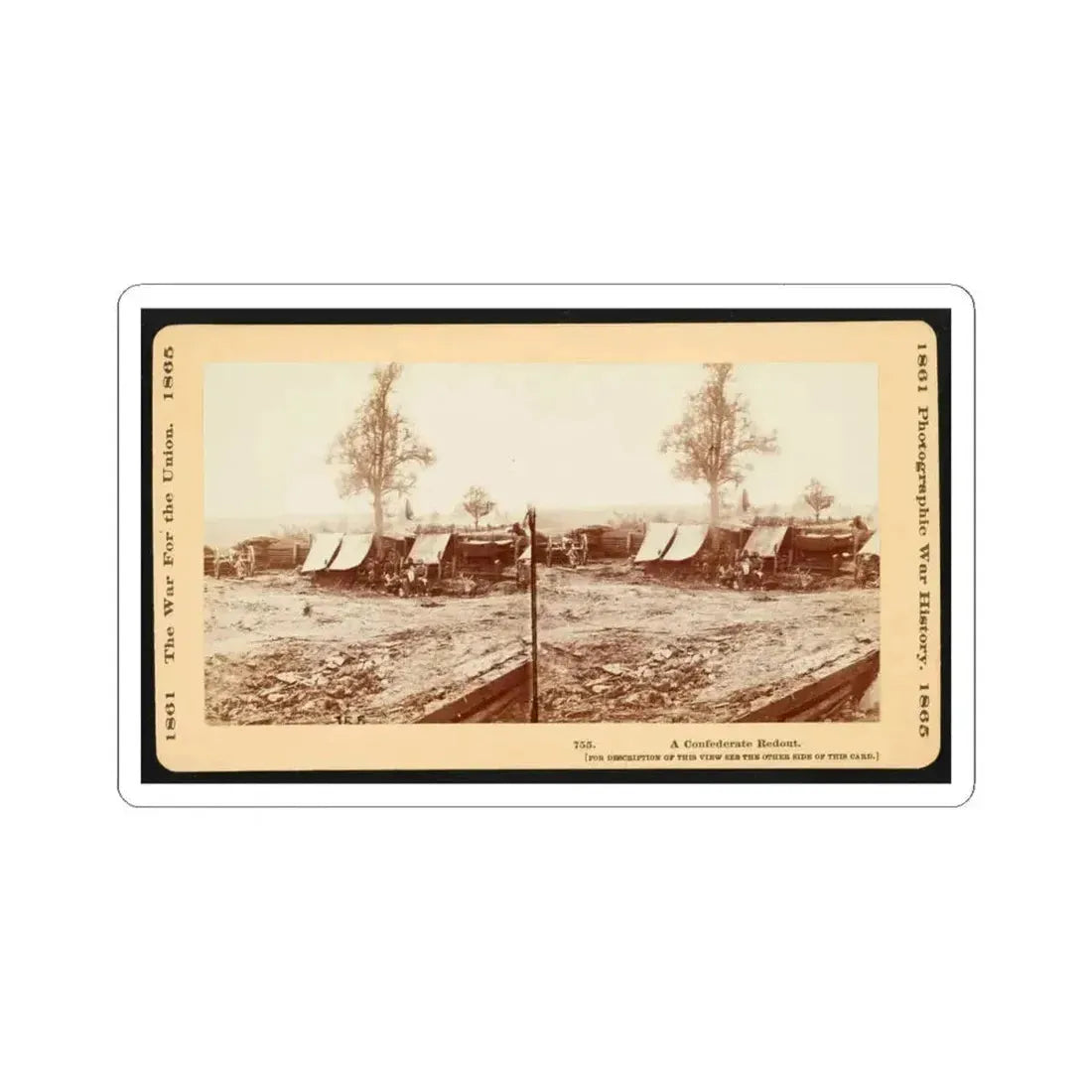 A Confederate Redoubt 001 (U.S. Civil War) STICKER Vinyl Kiss-Cut Decal 4 Inch White - The Sticker Space