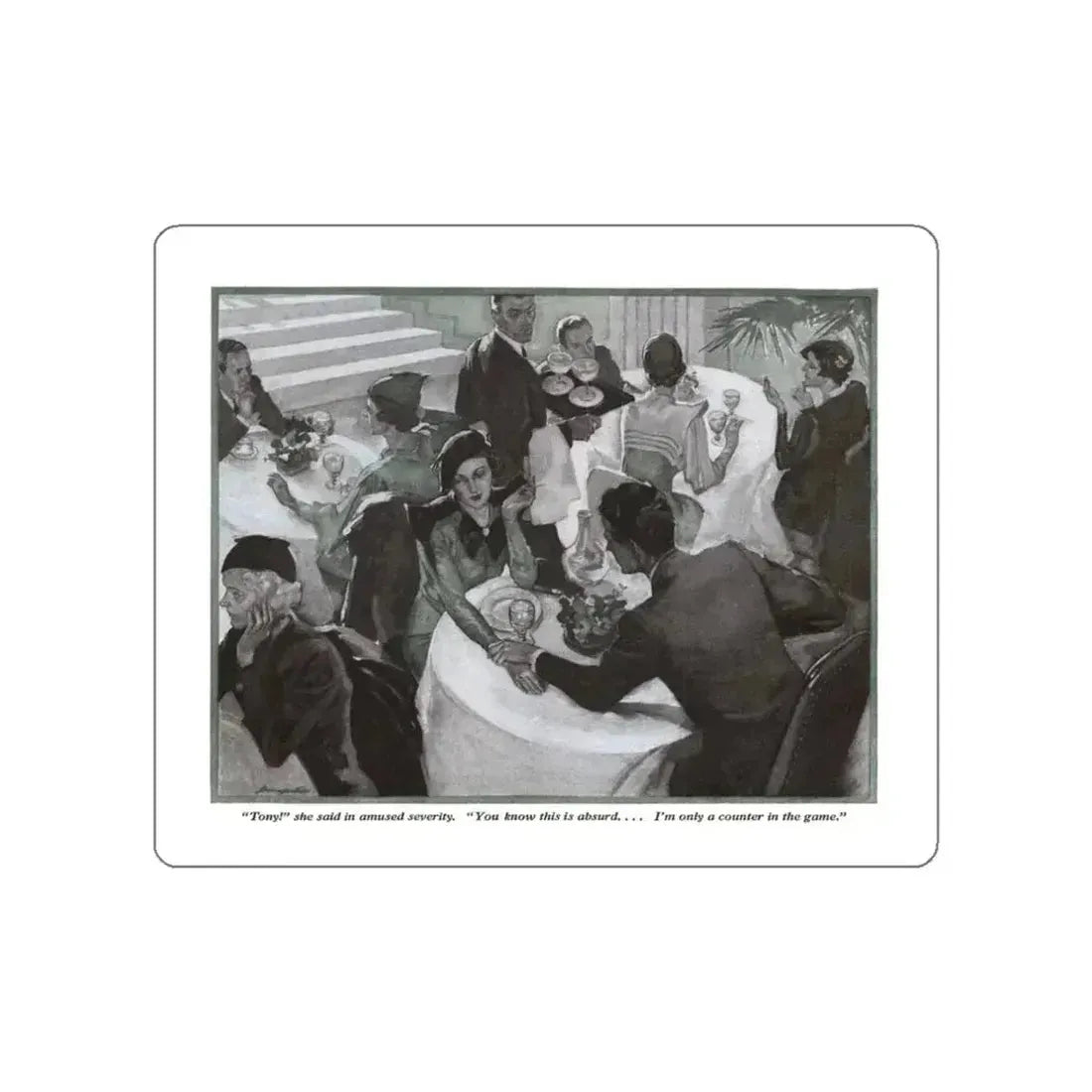 A Counter in the Game (2), Redbook, December 1933 (Magazine Illustration) STICKER Vinyl Die-Cut Decal - The Sticker Space