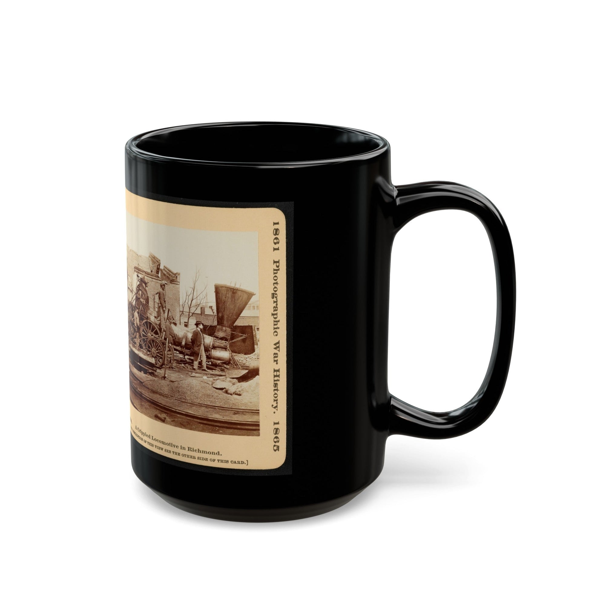 A Crippled Locomotive In Richmond (U.S. Civil War) Black Coffee Mug-The Sticker Space