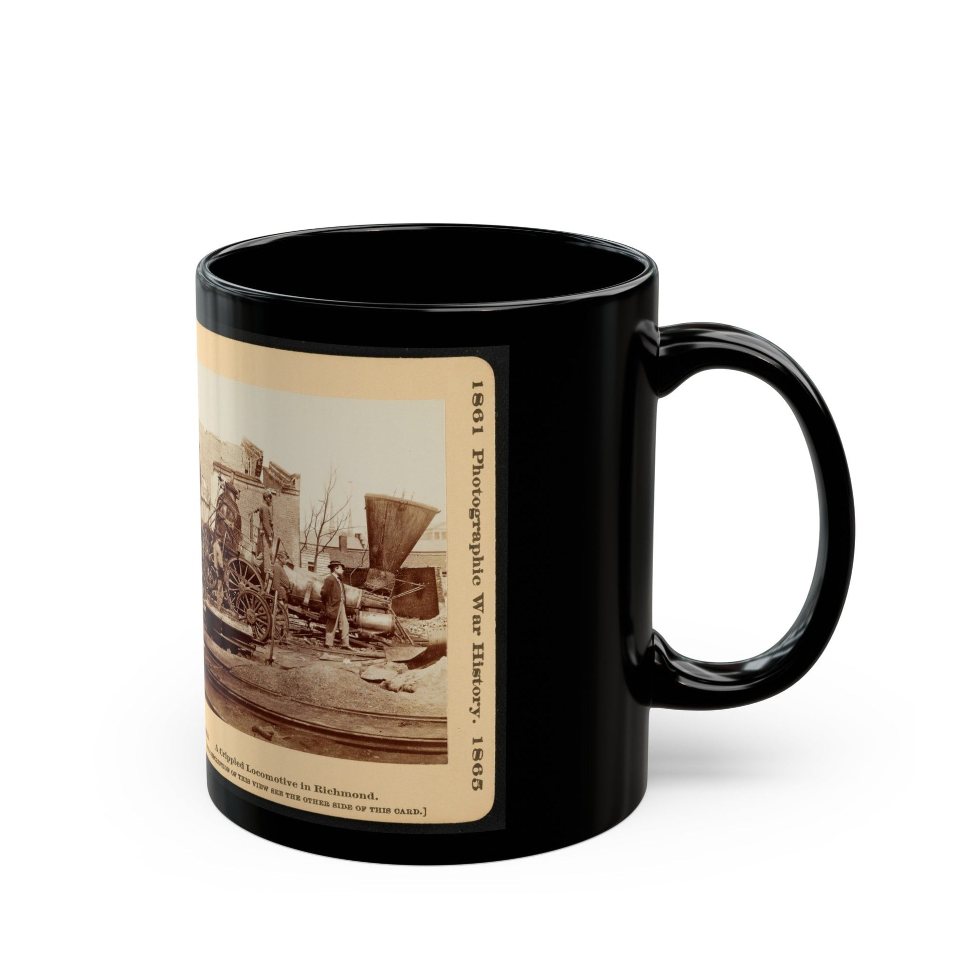 A Crippled Locomotive In Richmond (U.S. Civil War) Black Coffee Mug-The Sticker Space