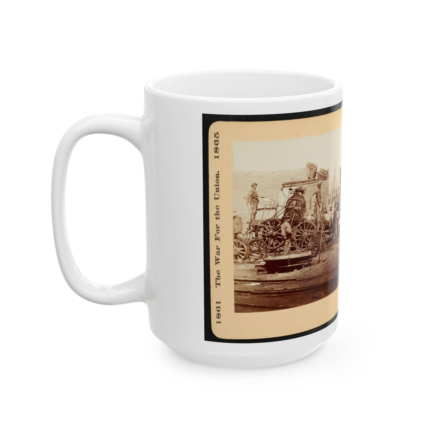 A Crippled Locomotive In Richmond (U.S. Civil War) White Coffee Mug-The Sticker Space