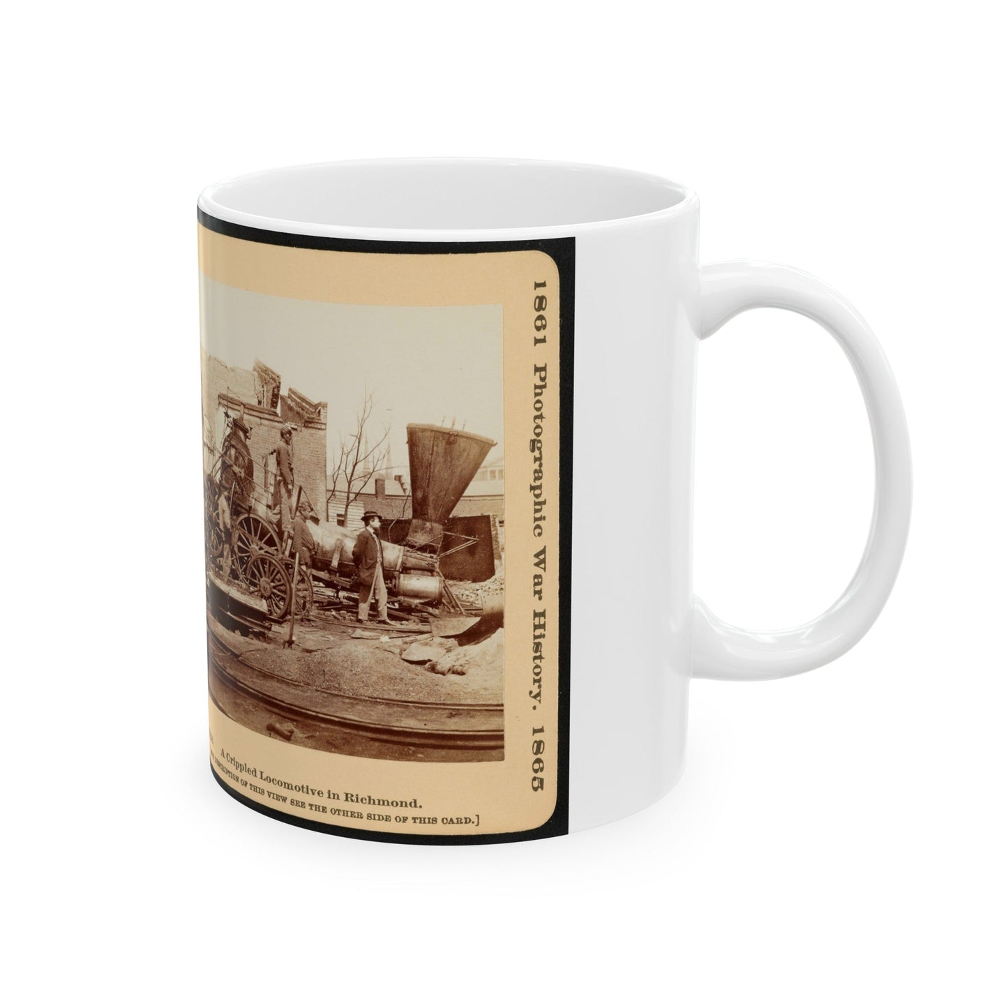 A Crippled Locomotive In Richmond (U.S. Civil War) White Coffee Mug-The Sticker Space