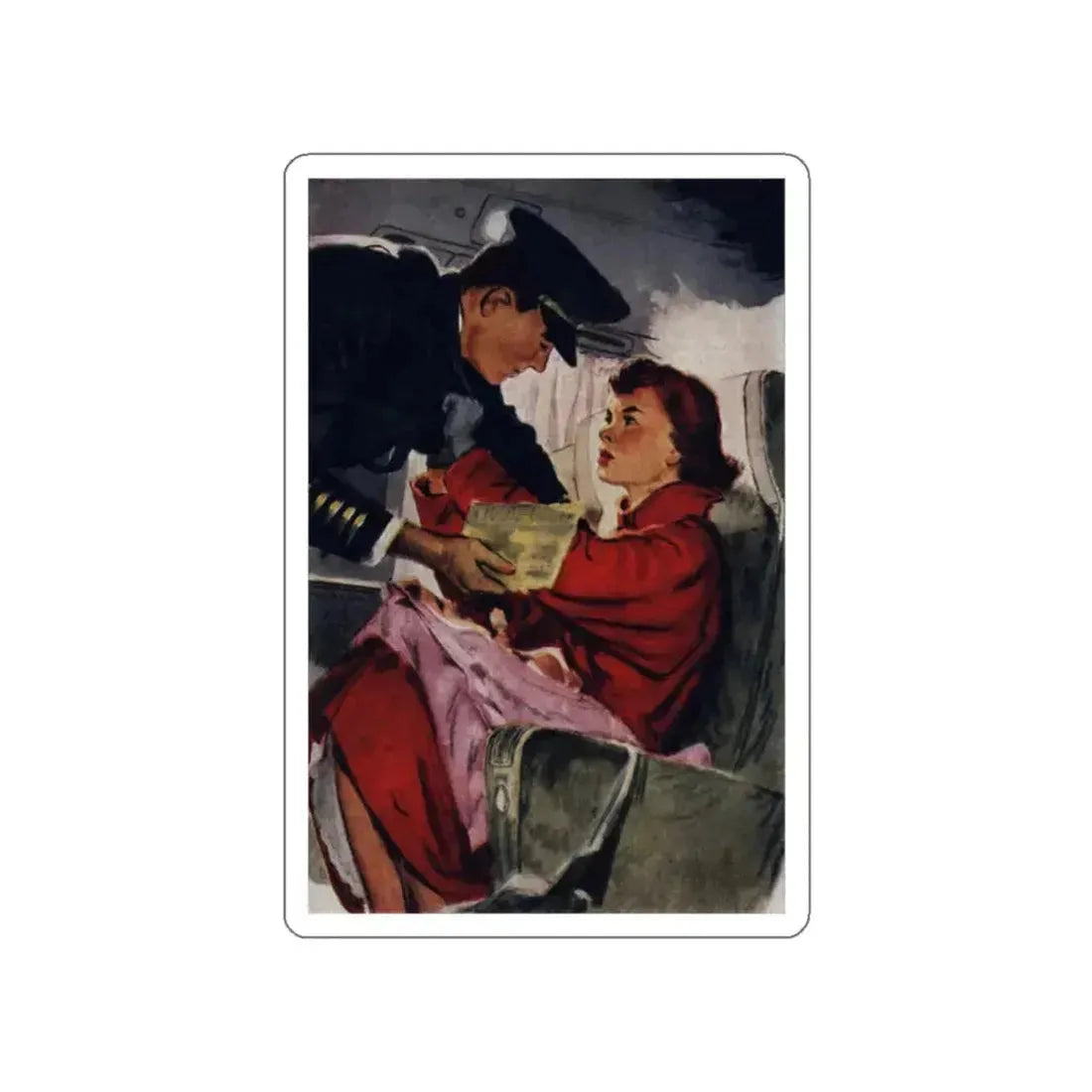 A Crowded Void (2), Cosmopolitan, January 1957 (Magazine Illustration) STICKER Vinyl Die-Cut Decal - The Sticker Space