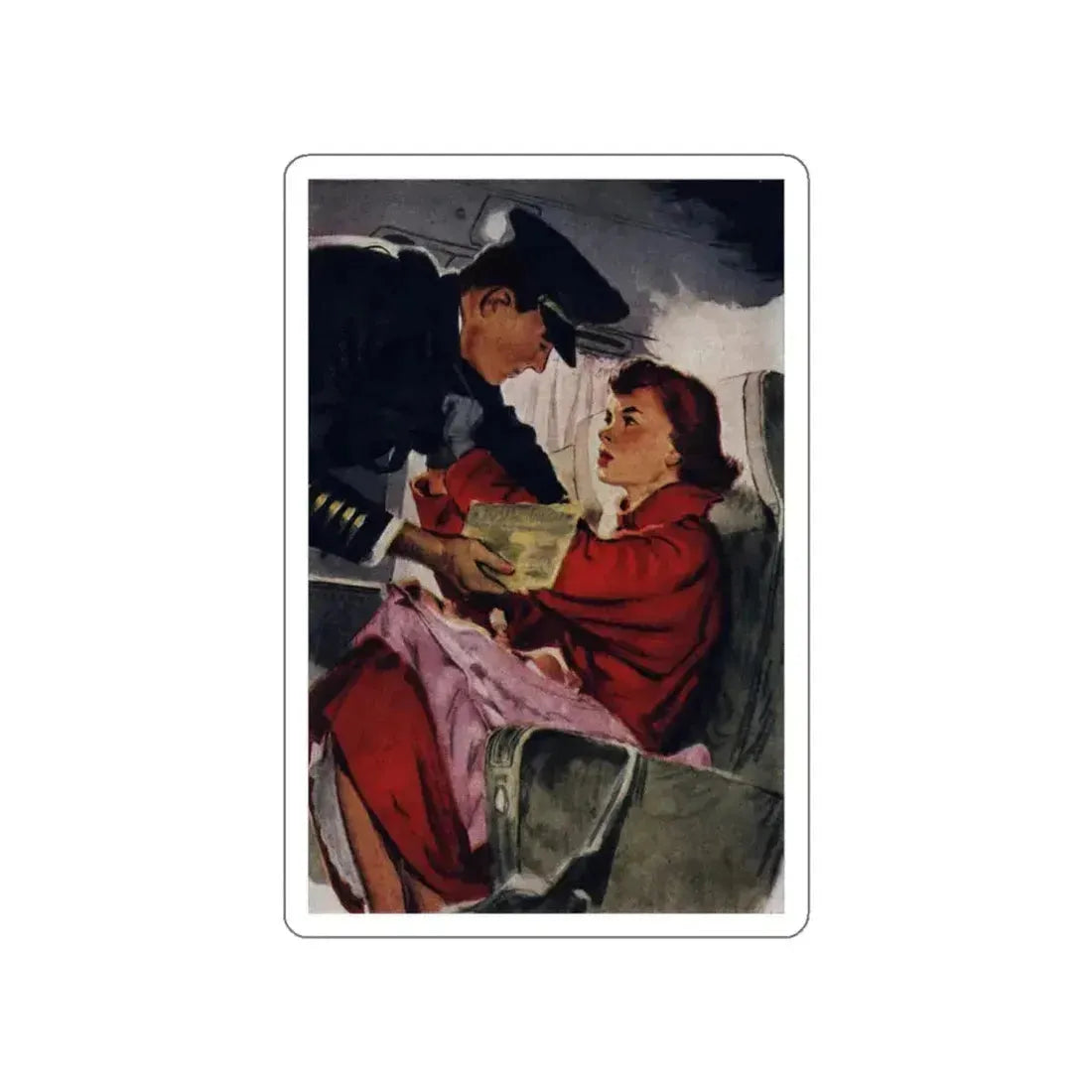 A Crowded Void (2), Cosmopolitan, January 1957 (Magazine Illustration) STICKER Vinyl Die-Cut Decal White Die-Cut 6 Inch - The Sticker Space