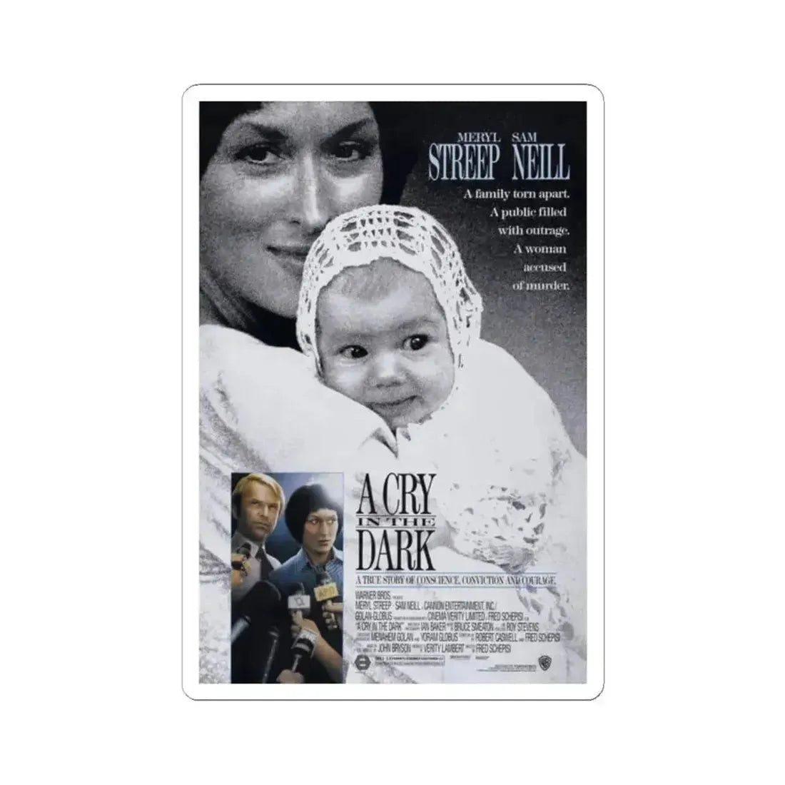 A Cry in the Dark 1988 Movie Poster - STICKER Vinyl Kiss-Cut Decal 2 Inch White - The Sticker Space
