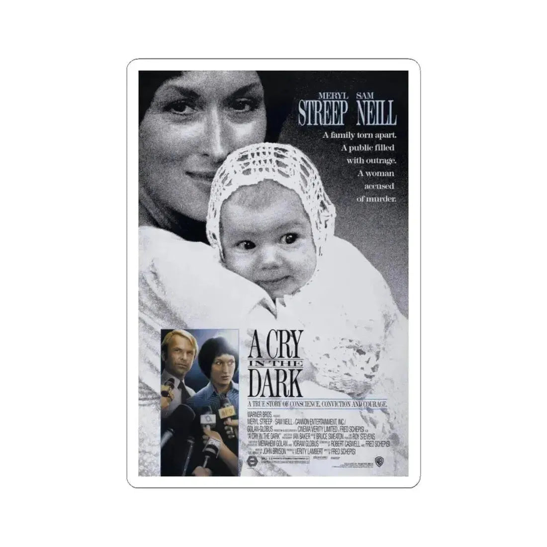 A Cry in the Dark 1988 Movie Poster - STICKER Vinyl Kiss-Cut Decal 6 Inch White - The Sticker Space