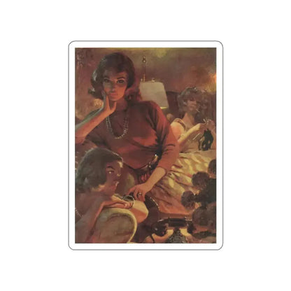 A Cup for Remembrance, Cosmopolitan, February 1962 (Magazine Illustration) STICKER Vinyl Die-Cut Decal White Die-Cut 2 Inch - The Sticker Space