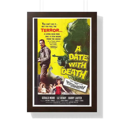 A DATE WITH DEATH 1959 - Framed Movie Poster 16″ x 24″ Walnut - The Sticker Space