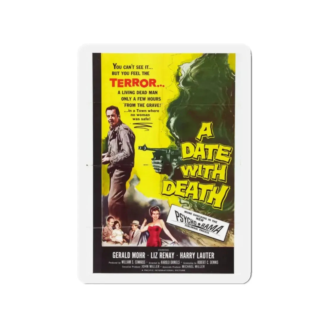 A DATE WITH DEATH 1959 Movie Poster - Refrigerator Magnet - The Sticker Space
