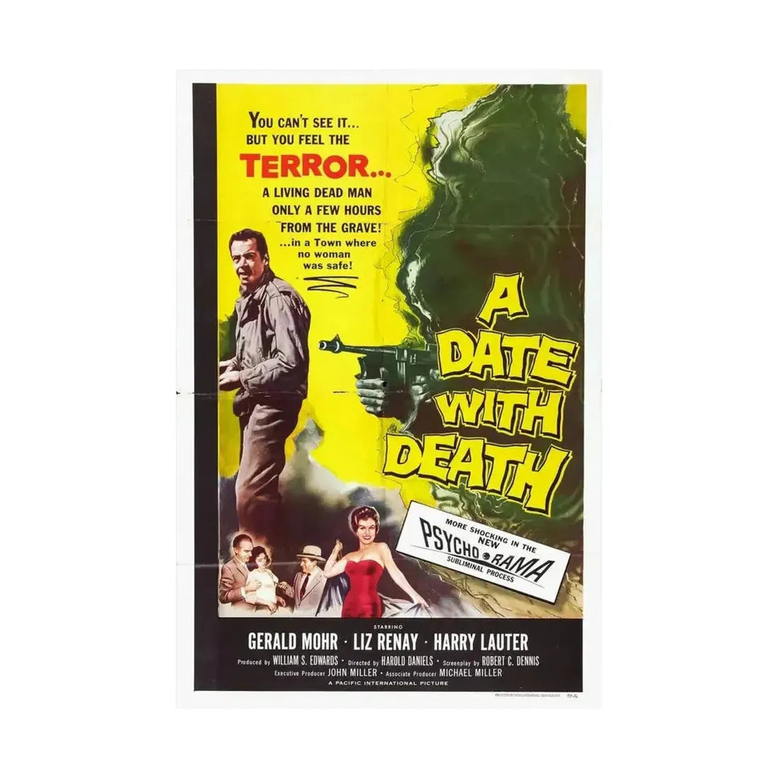 A DATE WITH DEATH 1959 - Paper Movie Poster - The Sticker Space