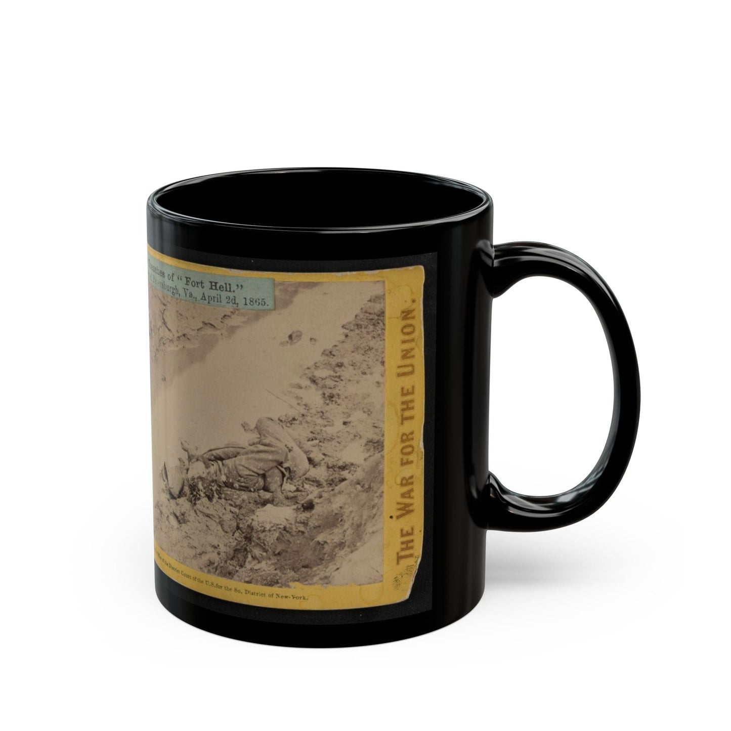 A Dead Rebel Soldier, As He Lay In The Trenches Of  Fort Hell  001 (U.S. Civil War) Black Coffee Mug