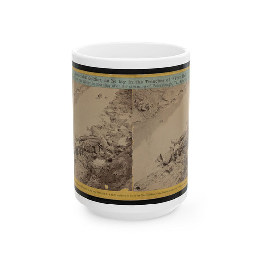 A Dead Rebel Soldier, As He Lay In The Trenches Of  Fort Hell  001 (U.S. Civil War) White Coffee Mug