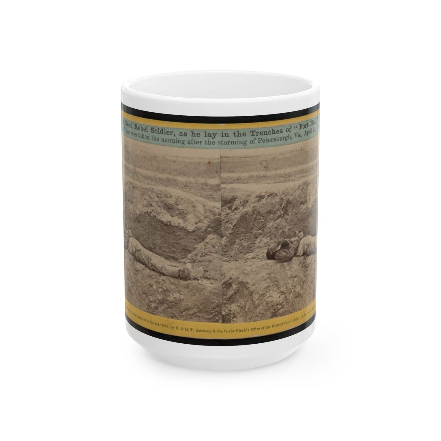 A Dead Rebel Soldier, As He Lay In The Trenches Of  Fort Hell (U.S. Civil War) White Coffee Mug