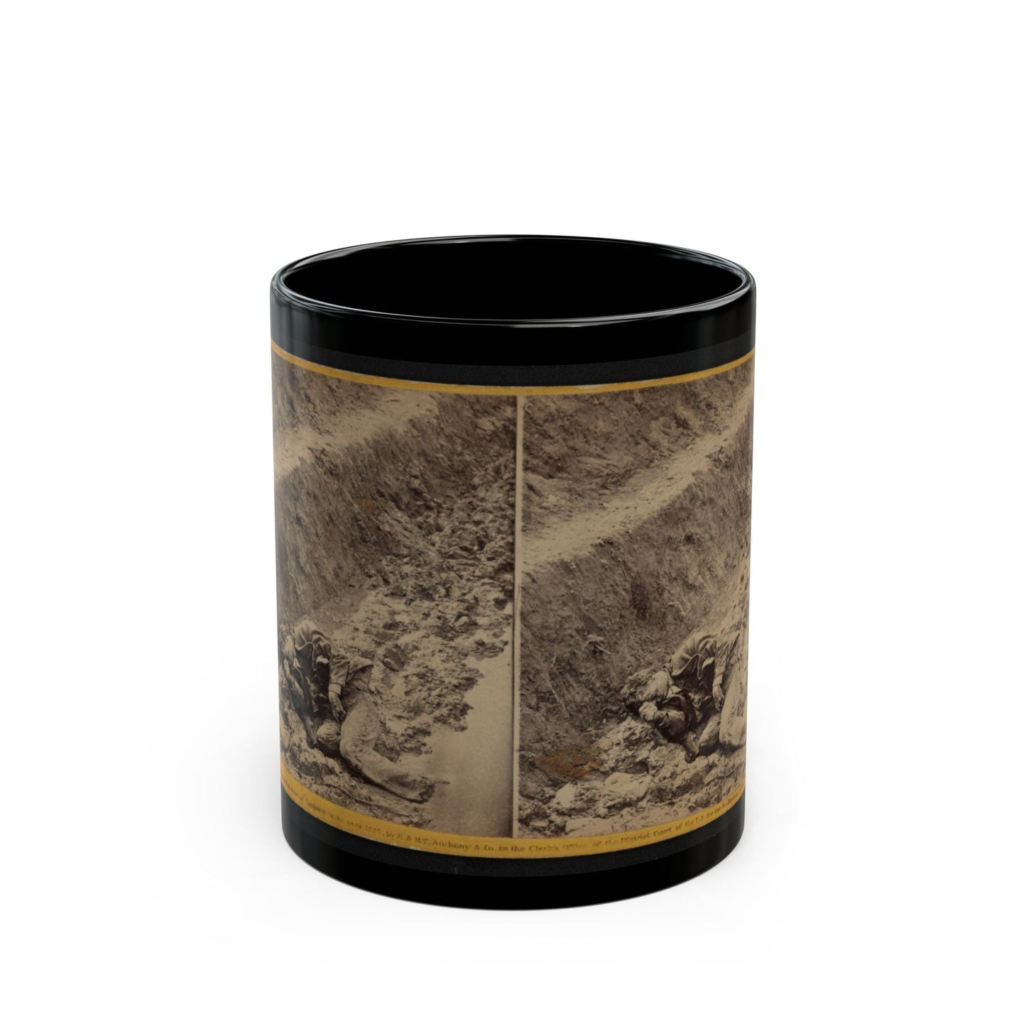 A Dead Rebel Soldier, As He Lay In The Trenches Of Fort Mahone, Called By The Soldiers,  Fort Damnation  ... (U.S. Civil War) Black Coffee Mug