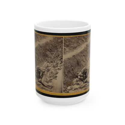 A Dead Rebel Soldier, As He Lay In The Trenches Of Fort Mahone, Called By The Soldiers,  Fort Damnation  ... (U.S. Civil War) White Coffee Mug