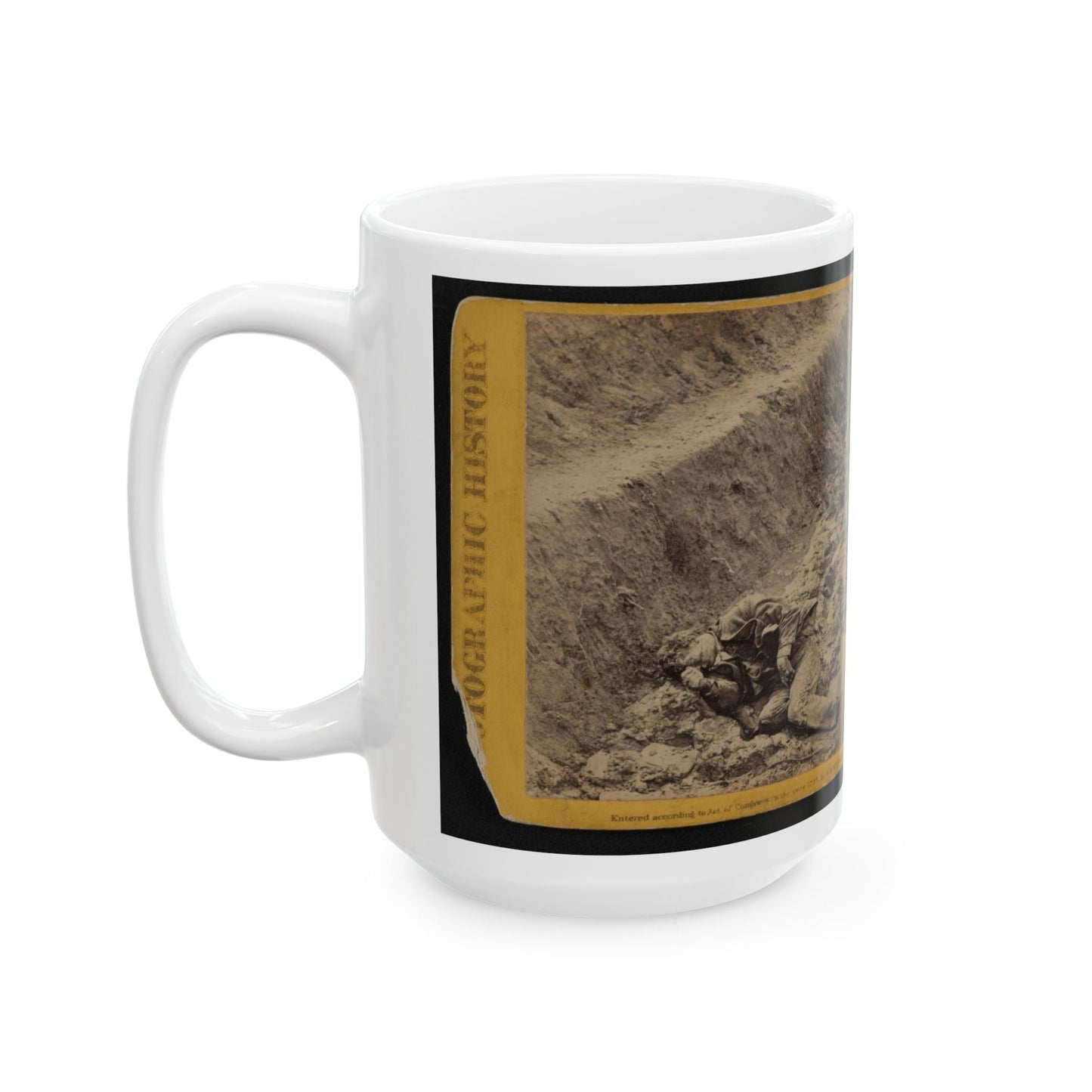 A Dead Rebel Soldier, As He Lay In The Trenches Of Fort Mahone, Called By The Soldiers,  Fort Damnation  ... (U.S. Civil War) White Coffee Mug