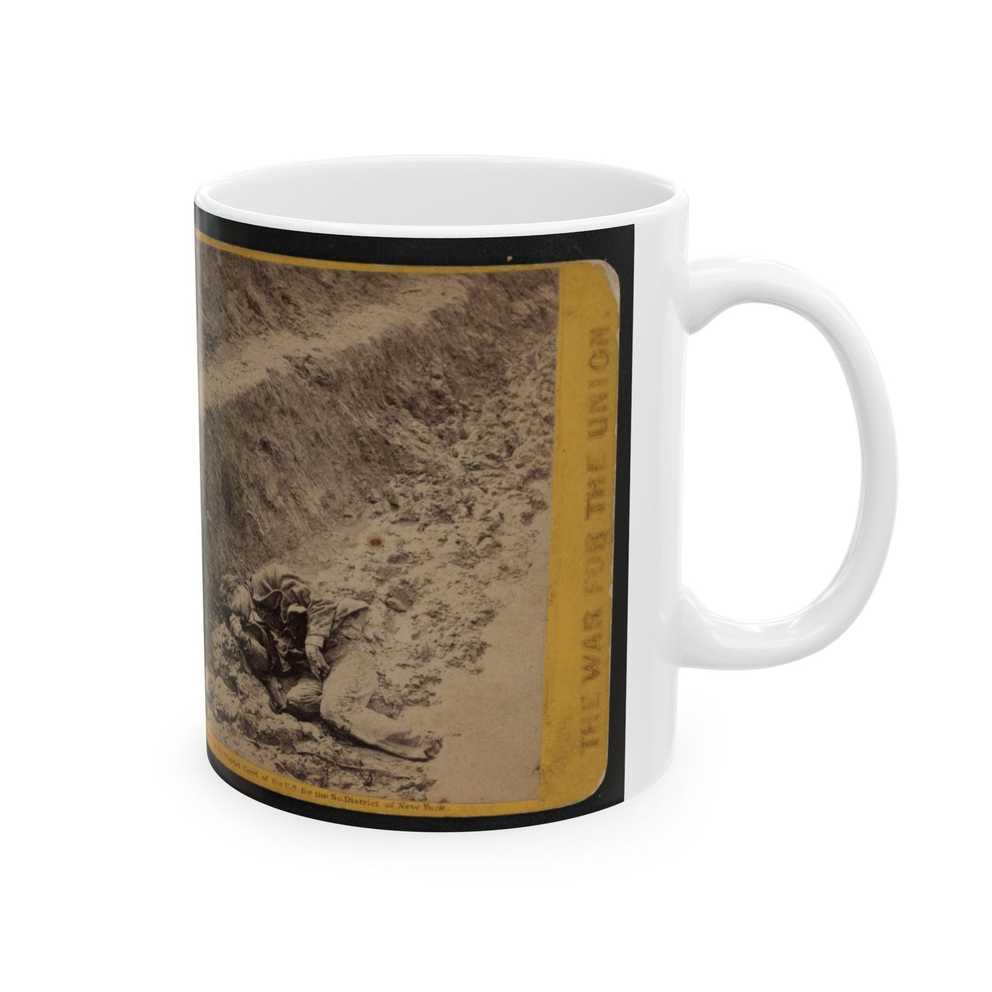 A Dead Rebel Soldier, As He Lay In The Trenches Of Fort Mahone, Called By The Soldiers,  Fort Damnation  ... (U.S. Civil War) White Coffee Mug