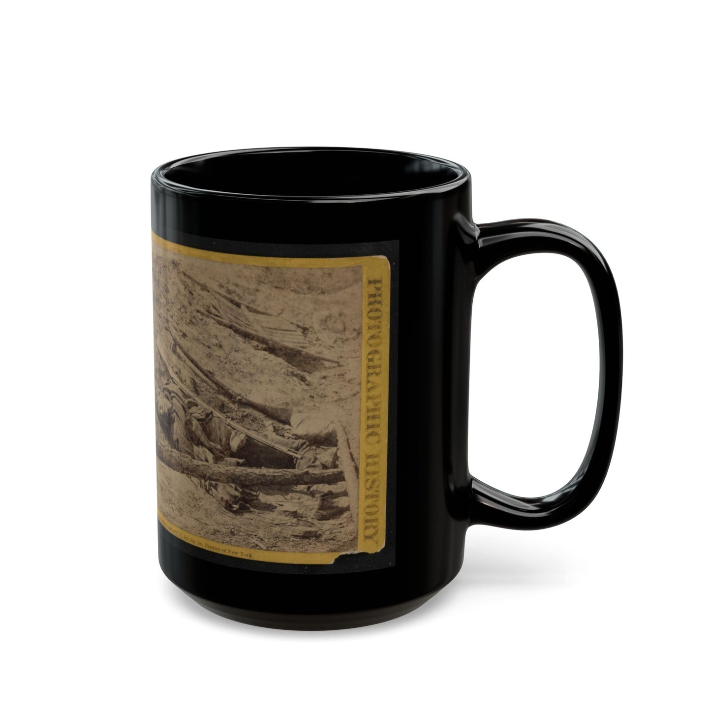 A Dead Rebel Soldier, As He Lay In The Trenches Of Fort Mahone, Called By The Soldiers  Fort Damnation (U.S. Civil War) Black Coffee Mug