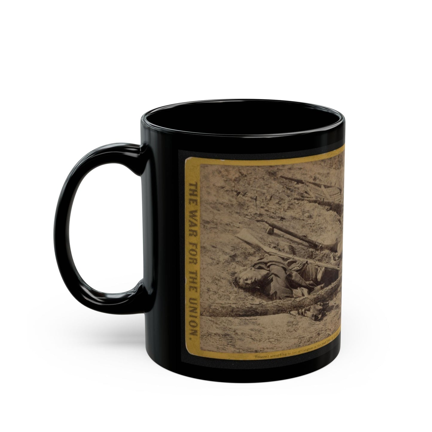 A Dead Rebel Soldier, As He Lay In The Trenches Of Fort Mahone, Called By The Soldiers  Fort Damnation (U.S. Civil War) Black Coffee Mug