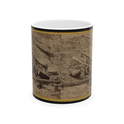 A Dead Rebel Soldier, As He Lay In The Trenches Of Fort Mahone, Called By The Soldiers  Fort Damnation (U.S. Civil War) White Coffee Mug