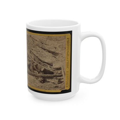 A Dead Rebel Soldier, As He Lay In The Trenches Of Fort Mahone, Called By The Soldiers  Fort Damnation (U.S. Civil War) White Coffee Mug