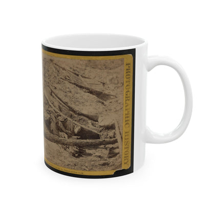 A Dead Rebel Soldier, As He Lay In The Trenches Of Fort Mahone, Called By The Soldiers  Fort Damnation (U.S. Civil War) White Coffee Mug