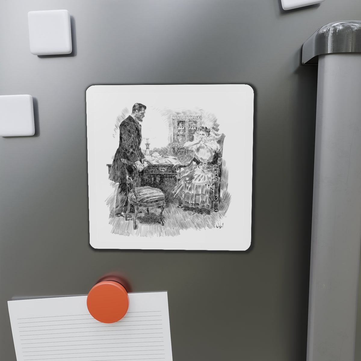 A Derelict (Magazine Illustration) Refrigerator Magnet-The Sticker Space