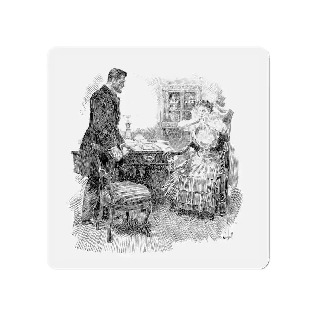 A Derelict (Magazine Illustration) Refrigerator Magnet 5 Inch - The Sticker Space