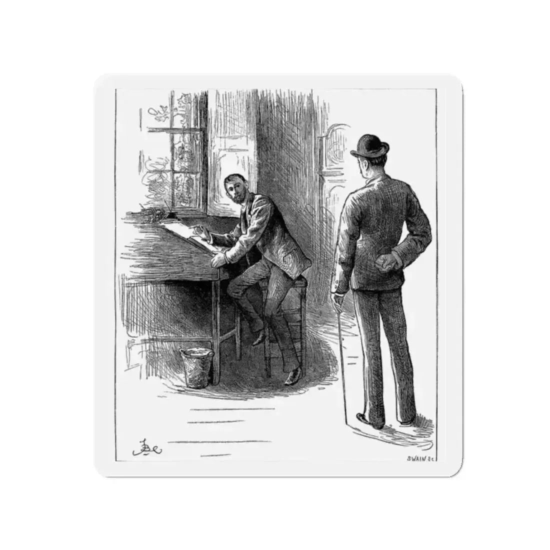 A Diamond In The Rough by Alice O'Hanlon, Cassell's Family Magazine 1885 (1) (Magazine Illustration) Refrigerator Magnet 2 Inch - The Sticker Space